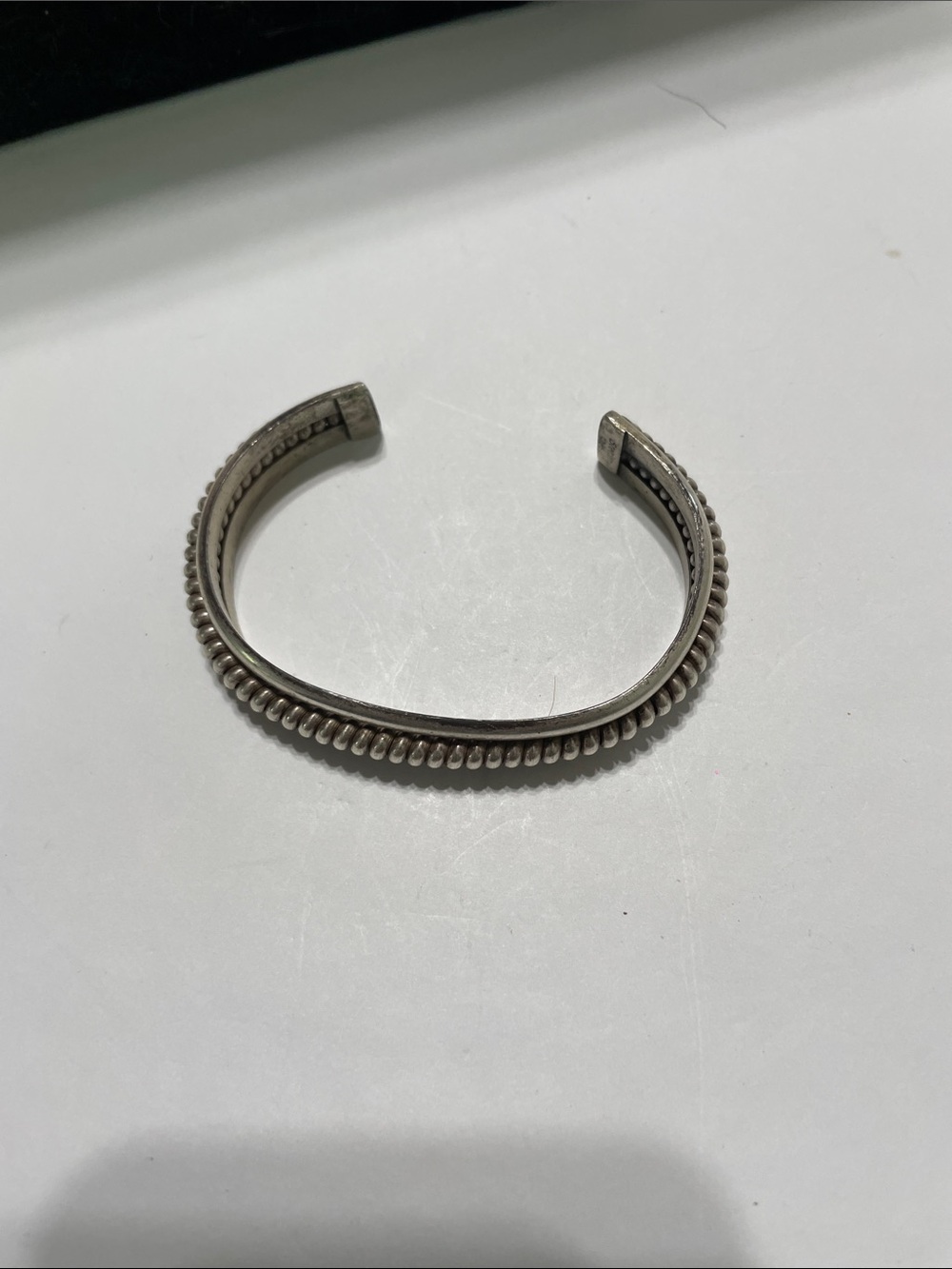 Sterling Silver Textured Cuff Bracelet. 9/6/6/2